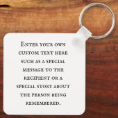 Winden of Heaven Personalized Memorial Sleutelhang Sleutelhanger (Achterkant)