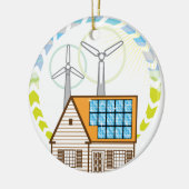 Winden op zonne-energie voor kleine woningen keramisch ornament (Links)