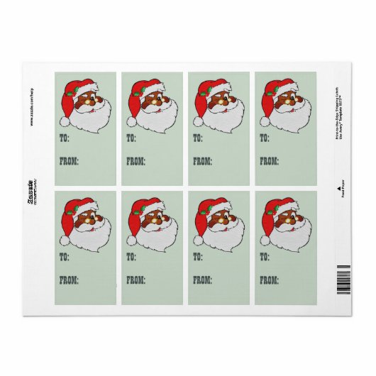  winden zwarte kerstman Art Gift Label (Full Sheet)