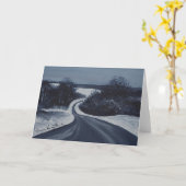 Windende Weg in het Wenskaart van de Winter Kaart (Gele Bloem)