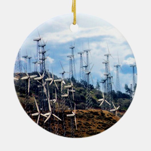 Windenergie 3 Mojave Tehachapi Boerderij Keramisch Ornament (Achterkant)