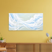 Windenergie Abstracte Kunst | Hedendaagse Lint Kun Canvas Afdruk (Insitu (Woonkamer))