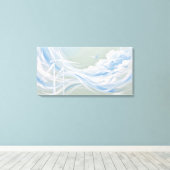 Windenergie Abstracte Kunst | Hedendaagse Lint Kun Canvas Afdruk (Insitu (Houten vloer))