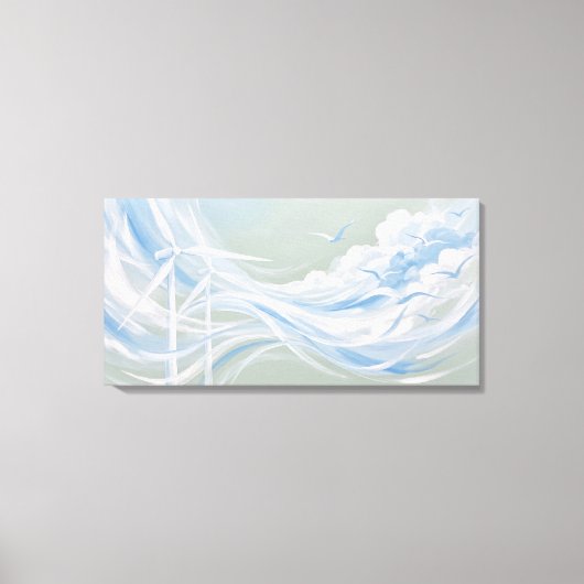 Windenergie Abstracte Kunst | Hedendaagse Lint Kun Canvas Afdruk (Voorkant)