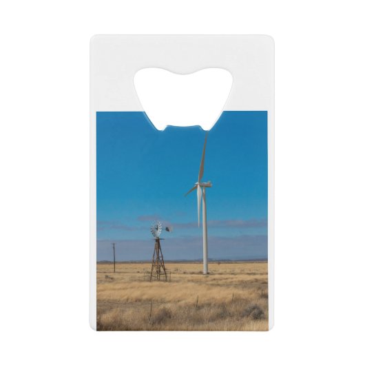 Windenergie en windturbines creditkaart flessenopener (Voorkant)