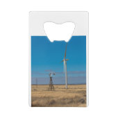 Windenergie en windturbines creditkaart flessenopener (Achterkant)