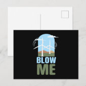 Windenergie met gloed als windenergie briefkaart (Voorkant / Achterkant)