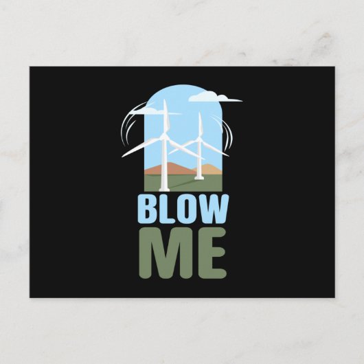 Windenergie met gloed als windenergie briefkaart (Voorkant)