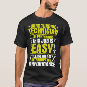 Windenergie Mijn krachtige windturbinetechnicus T-shirt