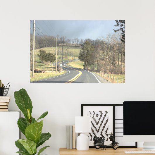 Windenergie Road Foto Poster (Thuiskantoor)