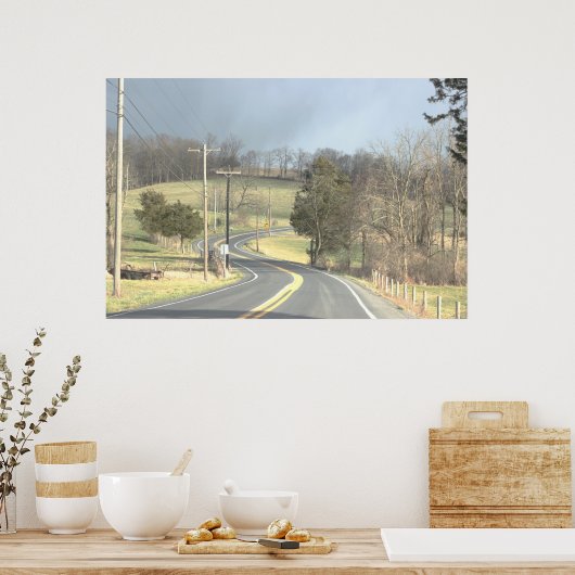 Windenergie Road Foto Poster (Keuken)