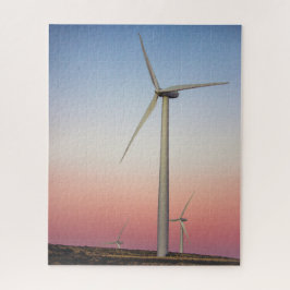 Windenergie voor windenergie in Dusk Jigzaag Puzzl Legpuzzel