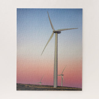 Windenergie voor windenergie in Dusk Jigzaag Puzzl Legpuzzel
