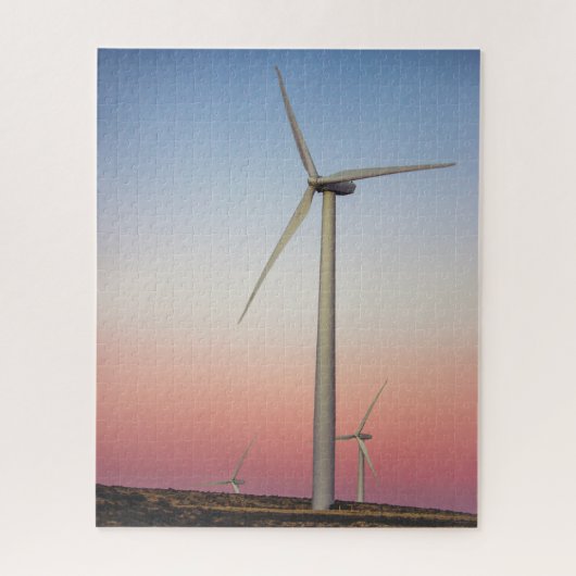 Windenergie voor windenergie in Dusk Jigzaag Puzzl Legpuzzel (Verticaal)