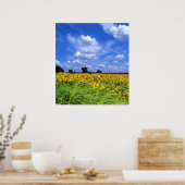 Windenergie, zonnebloemen (AFDRUKKEN) Poster (Keuken)
