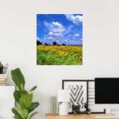 Windenergie, zonnebloemen (AFDRUKKEN) Poster (Thuiskantoor)
