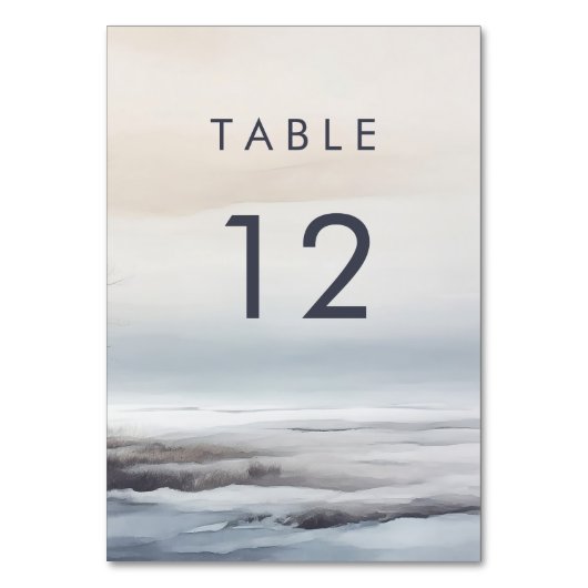 Winder Landschap Moderne Schilderij Trouwdiner Kaart (Achterkant)