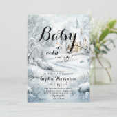 Winder Wonderland Classic Chic Neutral Baby shower Kaart (Staand voorkant)