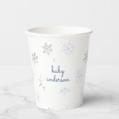 Winder Wonderland Sneeuwvlok Baby shower Papieren Bekers (Voorkant)