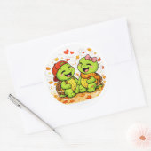 Winderige bladeren ronde sticker (Envelop)