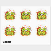 Winderige bladeren ronde sticker (Vel)