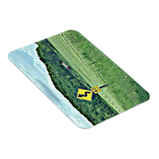 Winderige Curvy Road Sign Landschap Magneet (Rechterzijde)