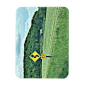 Winderige Curvy Road Sign Landschap Magneet (Verticaal)