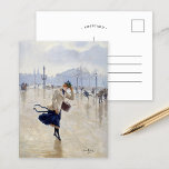 Winderige dag | Jean Béraud Briefkaart<br><div class="desc">Winderige dag, Place de la Concorde (ca. 1890) | Origineel kunstwerk van de Franse schilder Jean Béraud (1849-1935). De kunstenaar staat bekend om zijn vele schilderijen die het dagelijks leven van de Parijse samenleving tijdens de Belle Époque illustreren. Zijn werk omvat prachtig gedetailleerde scènes van de Champs Elysees, cafés, Montmartre...</div>
