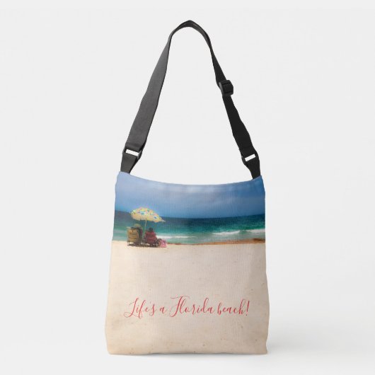 Winderige dag op het strand crossbody tas (Voorkant)
