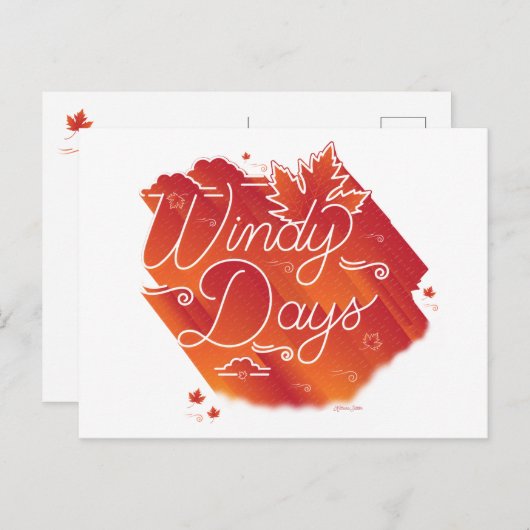 Winderige dagen / Briefkaart (Voorkant / Achterkant)