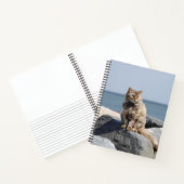 Winderige kat op zee Cute foto Notitieboek (Binnen)