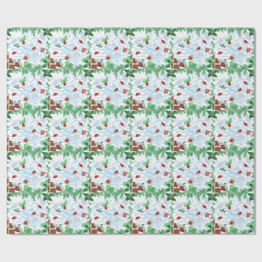 winderige kerst cadeaupapier (Vlak)