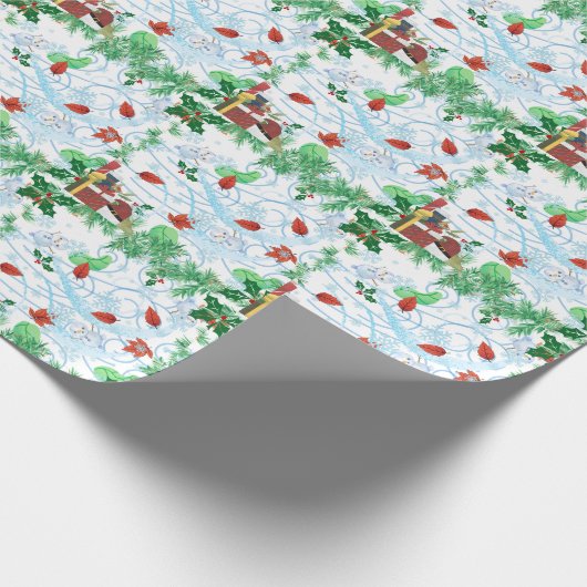 winderige kerst cadeaupapier (Hoek)