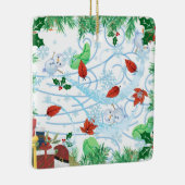 winderige kerst keramisch ornament (Rechts)