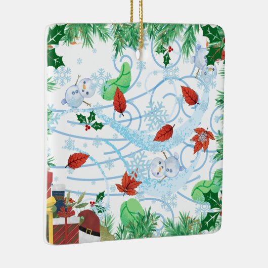 winderige kerst keramisch ornament (Rechts)