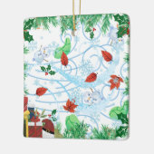 winderige kerst keramisch ornament (Links)