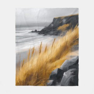 Winderige Noordse Kustlijn Huidig Landschap Fleece Deken