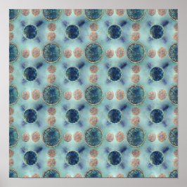 Winderige Patina Behang met Ethische Nevel Textuur Poster