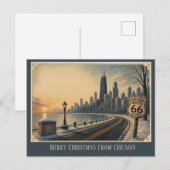 Winderige Stad Kerstreisgroeten Briefkaart (Voorkant / Achterkant)