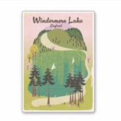 Windermere meer Reisposter Sticker (Voorkant)