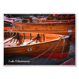 Windermere The Lake District Boats Foto Afdruk
