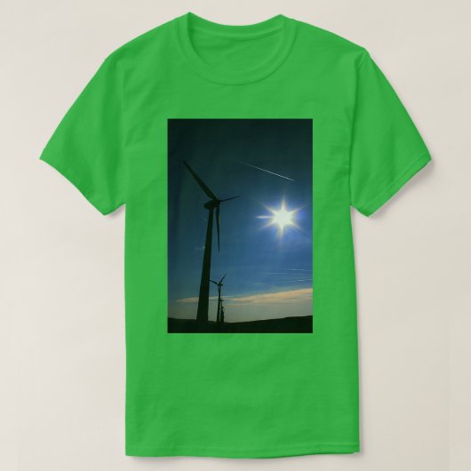 Windfarm en Blue Sky T-shirt (Design voorkant)