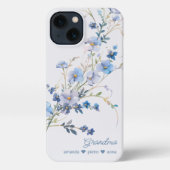 Windflower Oma Grootkinderen Namen Blauw iPhone Hoesje (Achterkant)