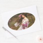 Windflowers door John William Waterhouse Ovale Sticker (Envelop)
