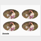 Windflowers door John William Waterhouse Ovale Sticker (Vel)