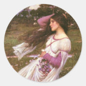 Windflowers door John William Waterhouse Ronde Sticker (Voorkant)