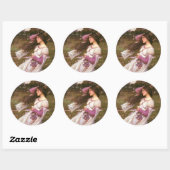 Windflowers door John William Waterhouse Ronde Sticker (Vel)