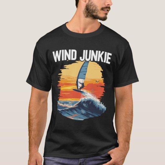 Windfoiling plank Wind Junkie Wing Foil Surfen  T-shirt (Voorkant)