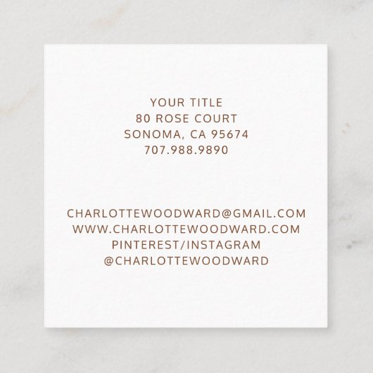 Windgeblazen paardenbloemen Waterverf Vierkante Visitekaartje (Achterkant)