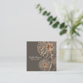 Windgeblazen paardenbloemen Waterverf Vierkante Visitekaartje (Staand voorkant)